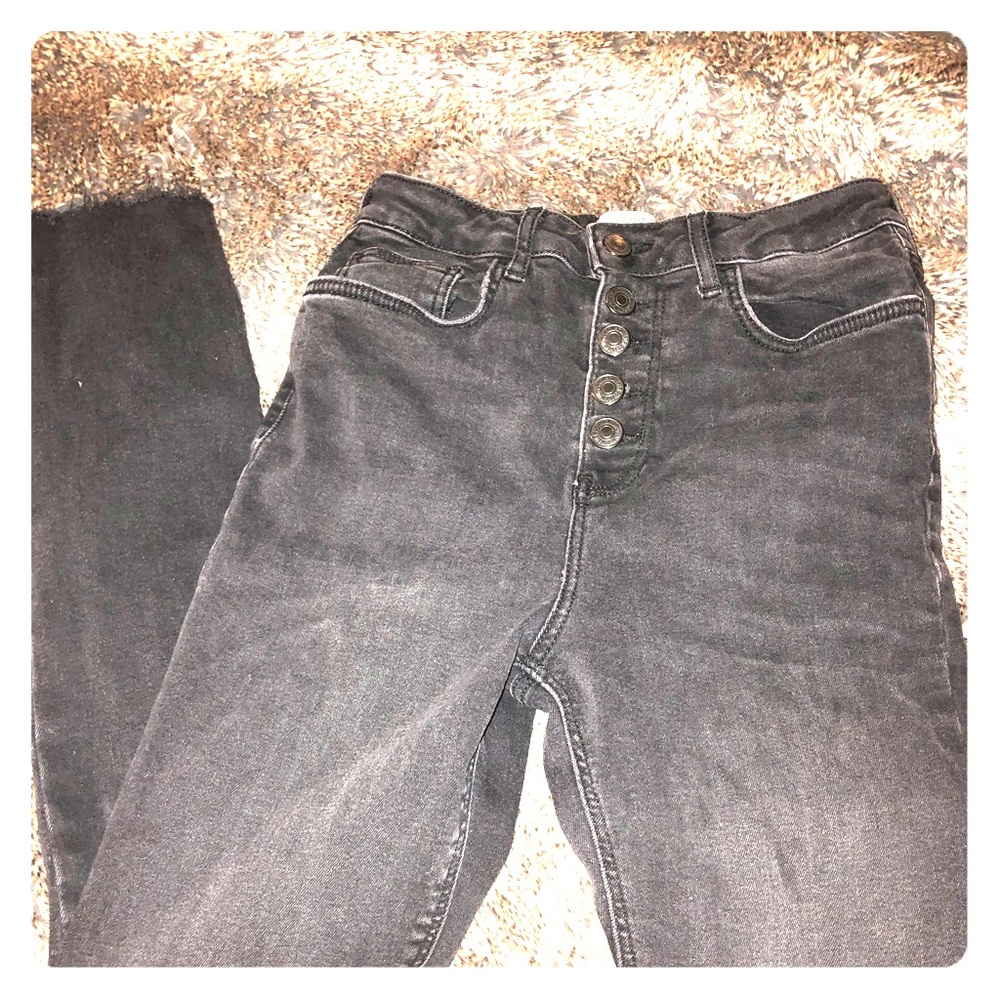 Grey high waist jeans